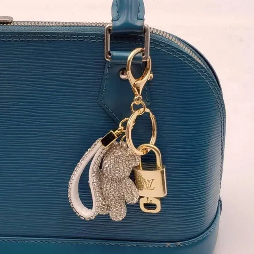 Louis Vuitton Authentic Gold Lock & Key 🔑 Bag Charm + Unbranded Keychain